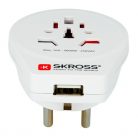 SKROSS 1.500266 World to Europe USB - csatlakozó átalakító európába utazóknak + USB