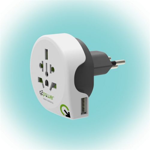 Q2 Power Q2WCH-USB Világ - Svájc utazó adapter + USB aljzat