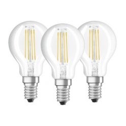   Osram Base átlátszó üveg búra/4W/470lm/4000K/E14 LED kisgömb izzó 3 db