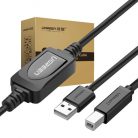 UGREEN US122 USB 2.0 A-B nyomtatókábel, 15 m (fekete)