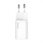 Baseus Super Si 1C 25W gyorstöltő adapter 1 m-es USB-C-USB-C kábellel (fehér)