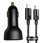 Baseus Superme USB autós töltő, USB-C, 100W + USB-C kábel (fekete)