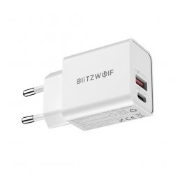   BlitzWolf BW-S20 hálózati töltő, USB és USB-C, 20W (fehér)