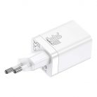 Baseus Super Si Pro gyorstöltő USB + USB-C, 30W (fehér)