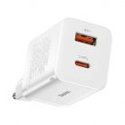 Baseus Super Si Pro gyorstöltő USB + USB-C, 30W (fehér)