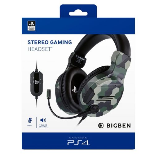 Nacon 2806204 V3 PS4/PC sztereo zöld gamer headset