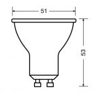 Osram Value PAR16 műanyag ház/5W/350lm/2700K/GU10/230V/36fok/70lm/W LED spot izzó