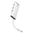 Baseus Lite Series 5 az 1-ben hub, USB-C - 4x USB 3.0 + USB-C + HDMI (fehér)