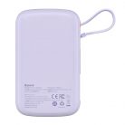 Powerbank Baseus Qpow Pro Lightning kábellel, USB-C, USB, 10000mAh, 20W (lila)