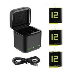   Box Telesin three-channel charger + 3 batteries for GoPro Hero 12 / 11 / 10 / 9 (GP-BNC-902-B)