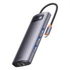 Baseus Metal Gleam Series 7 az 1-ben hub, USB-C - 3x USB 3.0 + 2x HDMI + USB-C PD + Ethernet RJ45