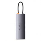 Baseus Metal Gleam Series 7 az 1-ben hub, USB-C - 3x USB 3.0 + HDMI + USB-C PD + VGA + Ethernet RJ45