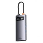 Baseus Metal Gleam Series 4 az 1-ben hub, USB-C - 3x USB 3.0 / Ethernet RJ45