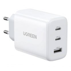   UGREEN CD275 hálózati töltő, 2x USB-C, 1x USB, 65W (fehér)