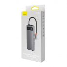 Baseus Metal Gleam Series 9 az 1-ben hub, USB-C - 2x USB 3.0 + 2x HDMI + USB 2.0 + USB-C PD + Ethernet RJ45 + microSD/SD