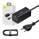 Baseus GaN3 Pro hálózati töltő 2xUSB-C + 2xUSB, 100W (fekete)