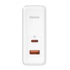 Baseus GaN5 Pro USB-C + USB hálózati töltő, 100W + 1m kábel (fehér)