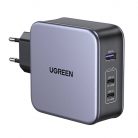 UGREEN CD289 hálózati töltő, 2x USB-C, 1x USB-A, GaN, 140W, kábel 1.5m (szürke)