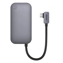   Baseus PadJoy 6 az 1-ben hub, USB-C - USB 3.0 + HDMI + USB-C PD + 3,5 mm-es jack + SD/TF (szürke)