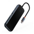 Baseus AcmeJoy Series 7 az 1-ben hub, USB-C - 2xUSB 3.0 + HDMI + USB 2.0 + USB-C PD + SD/TF (sötétszürke)