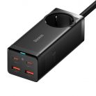 Baseus GaN3 Pro Töltő / elosztó, 2xUSB + 2xUSB-C + AC, 100W (fekete)