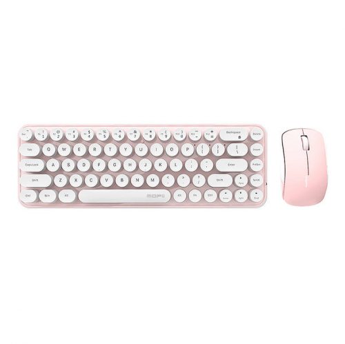 Wireless keyboard + mouse set MOFII Bean 2.4G (White-Pink)