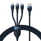 Baseus Flash 3 az 1-ben USB töltőkábel, USB-C + Micro USB + Lightning 66W, 1.2m (kék)