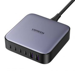   UGREEN 200 W-os hálózati töltő, 2xUSB-A, 4xUSB-C, GaN (fekete)