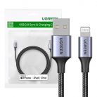 UGREEN US199 Lightning - USB kábel, 2,4A, 1m (fekete)