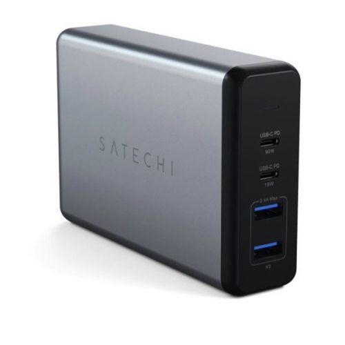 Satechi ST-TC108WM 108W 2xUSB/2xType-C asztroszürke töltő