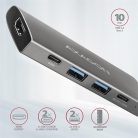 Axagon HMC-5G2 5 portos USB3.2. Gen 2 ezüstfekete HUB