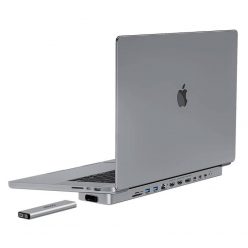   USB-C docking station / Hub for MacBook Pro 16" INVZI MagHub 12in2 with SSD tray (gray)