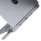 USB-C docking station / Hub for MacBook Pro 16" INVZI MagHub 12in2 with SSD tray (gray)