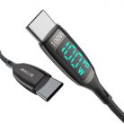 BlitzWolf BW-TC23 USB-C-USB-C kábel kijelzővel, 100W, 1,8m (fekete)