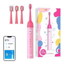   Sonic toothbrush with app for kids and tips set  Bitvae K7S (pink)