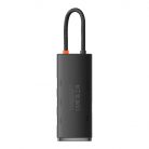 Baseus Lite Series Hub 5 az 1-ben USB-C - HDMI + USB3.0 x3 + PD (fekete)