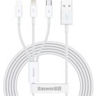 Baseus Superior Series Fast Charging 3,5A 1,2m USB-A - Lightning/Type-C/MicroUSB fehér háromágú kábel