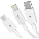 Baseus Superior Series Fast Charging 3,5A 1,2m USB-A - Lightning/Type-C/MicroUSB fehér háromágú kábel