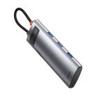 Baseus Gleam 7 az 1-ben Hub, USB-C 1x HDMI4K 60Hz + 3x USB3.0 + 1x PD + 1x SD/TF (szürke)