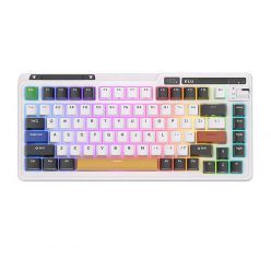   Wireless mechanical keyboard Royal Kludge KZZI K75 pro RGB, Moment Switch (black and white)