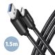 Axagon BUCM3-AM15AB USB-C 3.2 Gen 1 -  USB-A 1,5 m fekete kábel