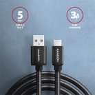 Axagon BUCM3-AM15AB USB-C 3.2 Gen 1 -  USB-A 1,5 m fekete kábel