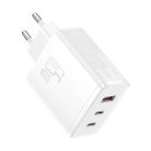 Baseus OS-Cube Pro hálózati töltő, 2xUSB-C + USB, 65W (fehér)