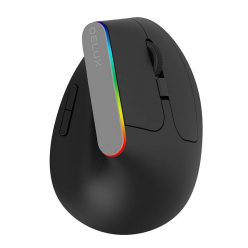   Vezeték nélküli függőleges egér Delux M618C 2.4G 1600DPI RGB (fekete)