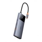 Baseus Metal Gleam II Series 6 az 1-ben hub USB-C, 3x USB 3.0, HDMI, USB-C PD, Ethernet RJ45