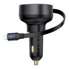 Baseus Enjoyment Pro autós töltő USB-C - Lightning kábellel, 55W (fekete)