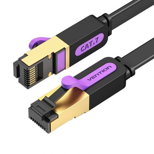 Flat Network Cable UTP CAT7 Vention ICABN RJ45 Ethernet 10Gbps 15m Black