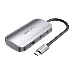   USB-C to USB-C Docking Station, 3x USB3.0, PD 0.15m Vention TNDHB, gray