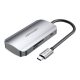 USB-C to 3x USB3.0 Docking Station, SD, TF, PD 0.15m Vention TNHHB, gray