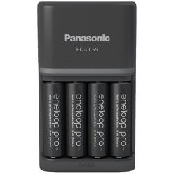   Panasonic Eneloop K-KJ55HCD40E AA 2500mAh gyors akkutöltő +4xAA akku